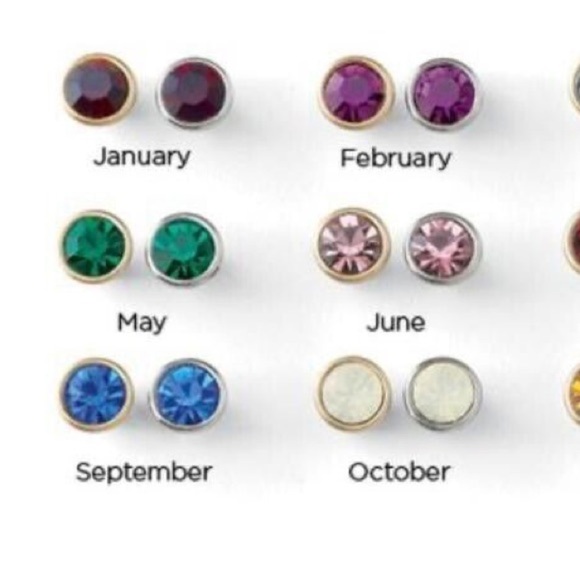 NWOT Lia Sophia Birthday Party Crystal Stud Earrings, October Gold Tone - Picture 2 of 3